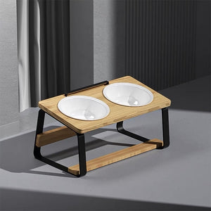 Enhance Your Pet's Dining Experience with Our Ceramic Double Pet Bowl